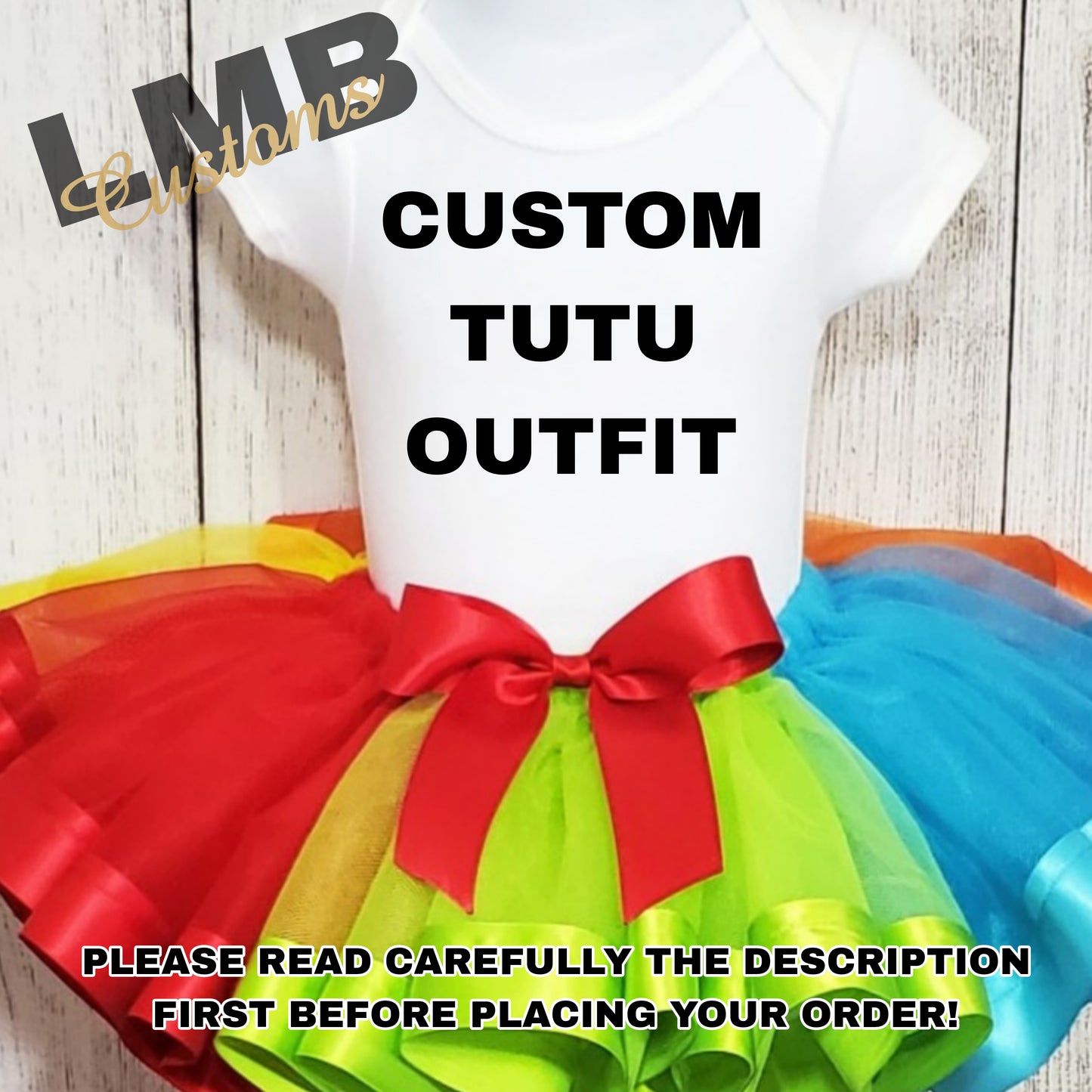 Custom Tutu Outfit (Single Ribbon Trim)