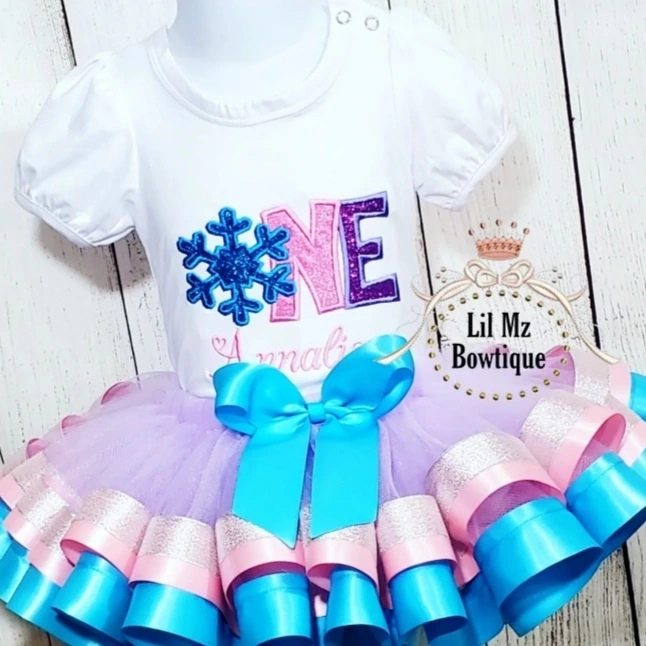 Snow Flake 1st Birthday Tutu Outfit image 2