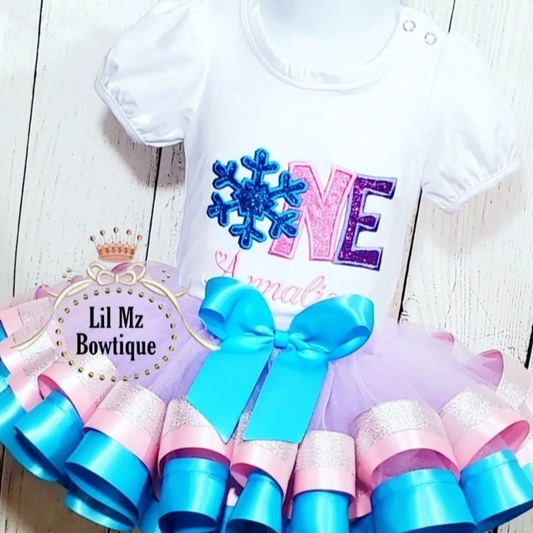Snow Flake 1st Birthday Tutu Outfit image 1