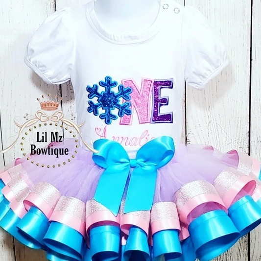 Snow Flake 1st Birthday Tutu Outfit image 0