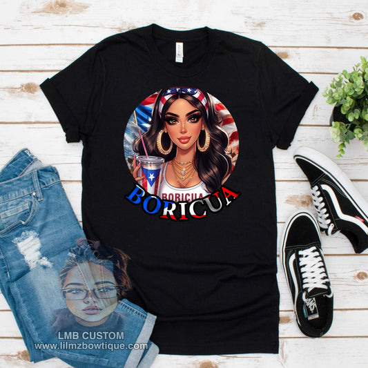 Boricua Girl Adult T-Shirt image 0