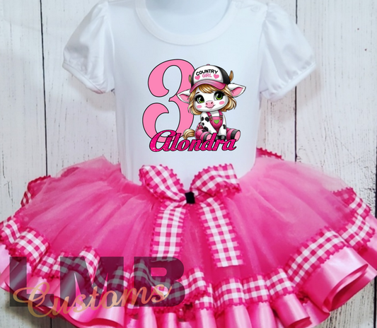 Pink Country Girl Birthday Tutu Outfit