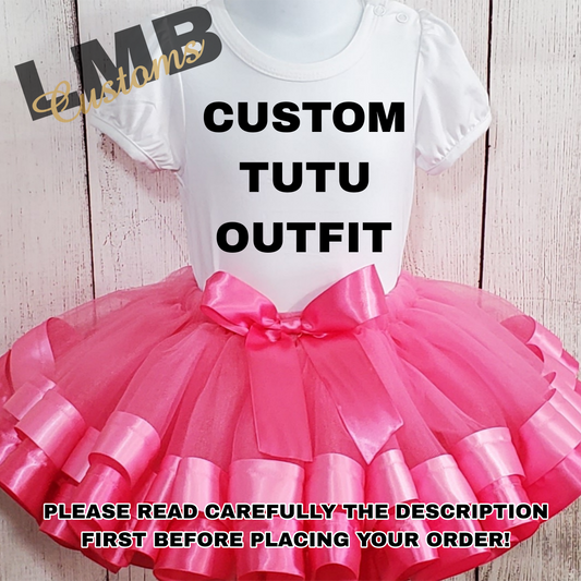 Custom Tutu Outfit (Double Ribbon Trim)