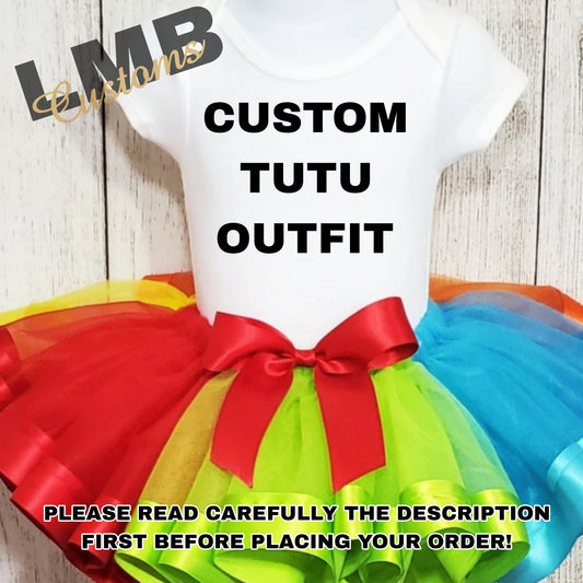 Custom Tutu Outfit (Single Ribbon Trim)