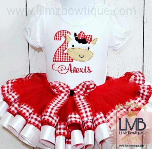 Cow Theme Birthday Tutu Outfit